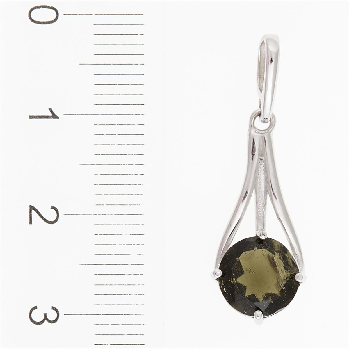 Silver pendant with moldavite 629