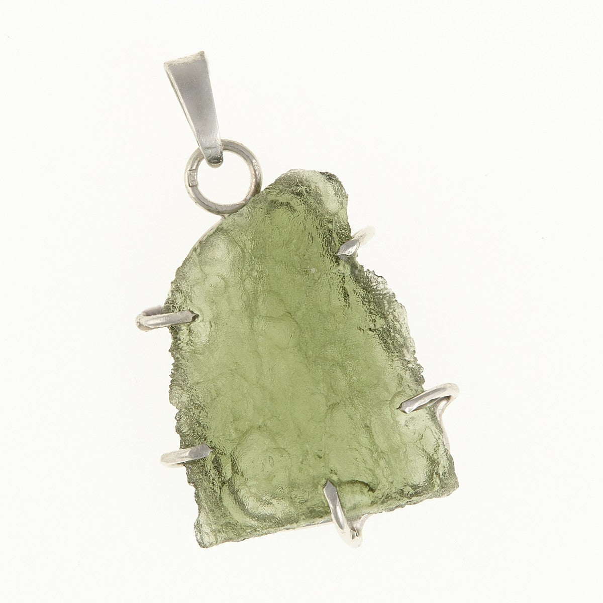 Silver pendant with a moldavite PL12580