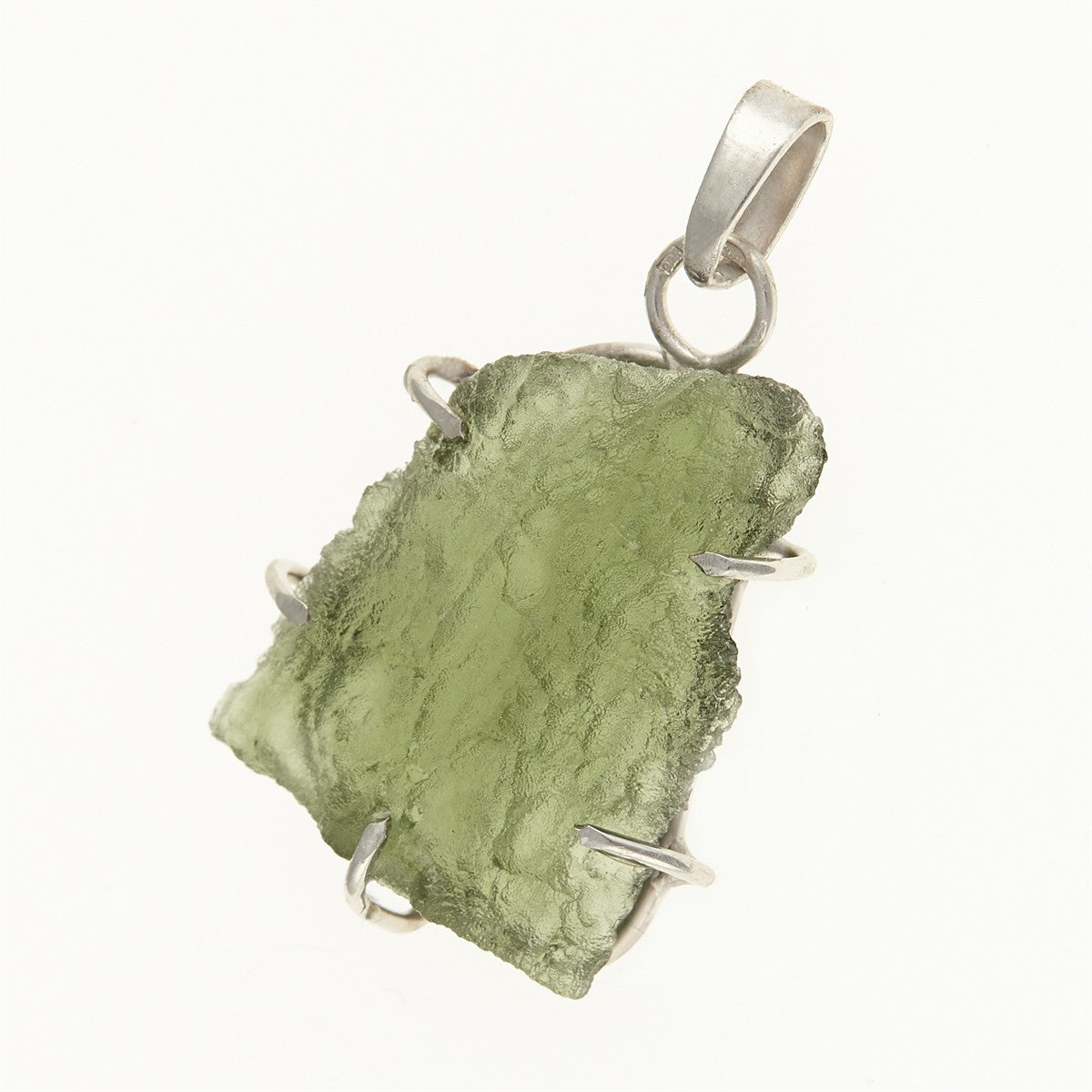 Silver pendant with a moldavite PL12580