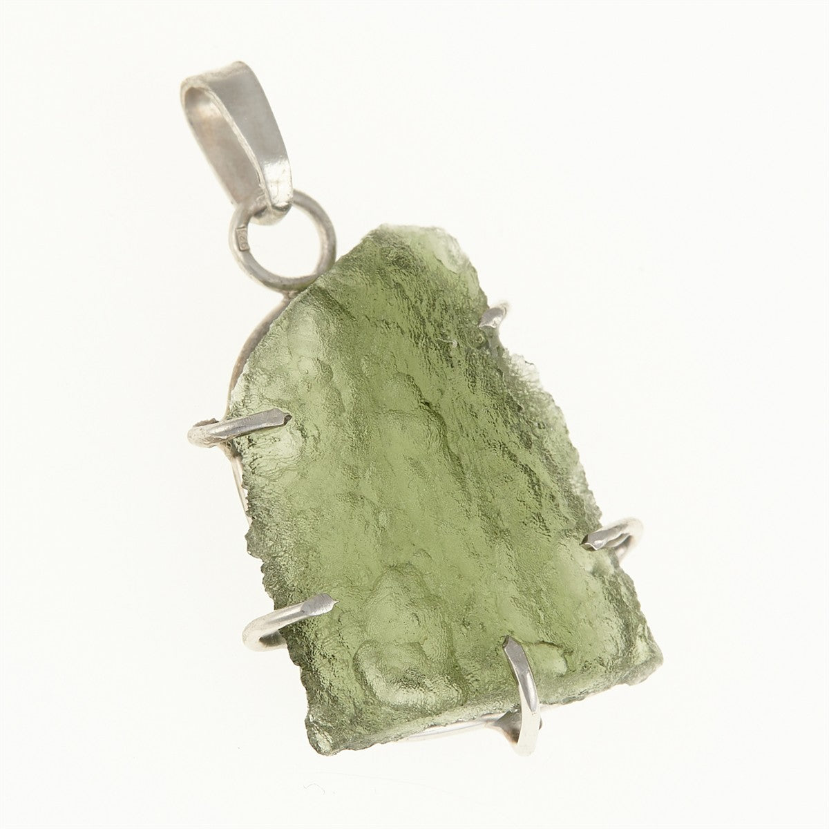 Silver pendant with a moldavite PL12580
