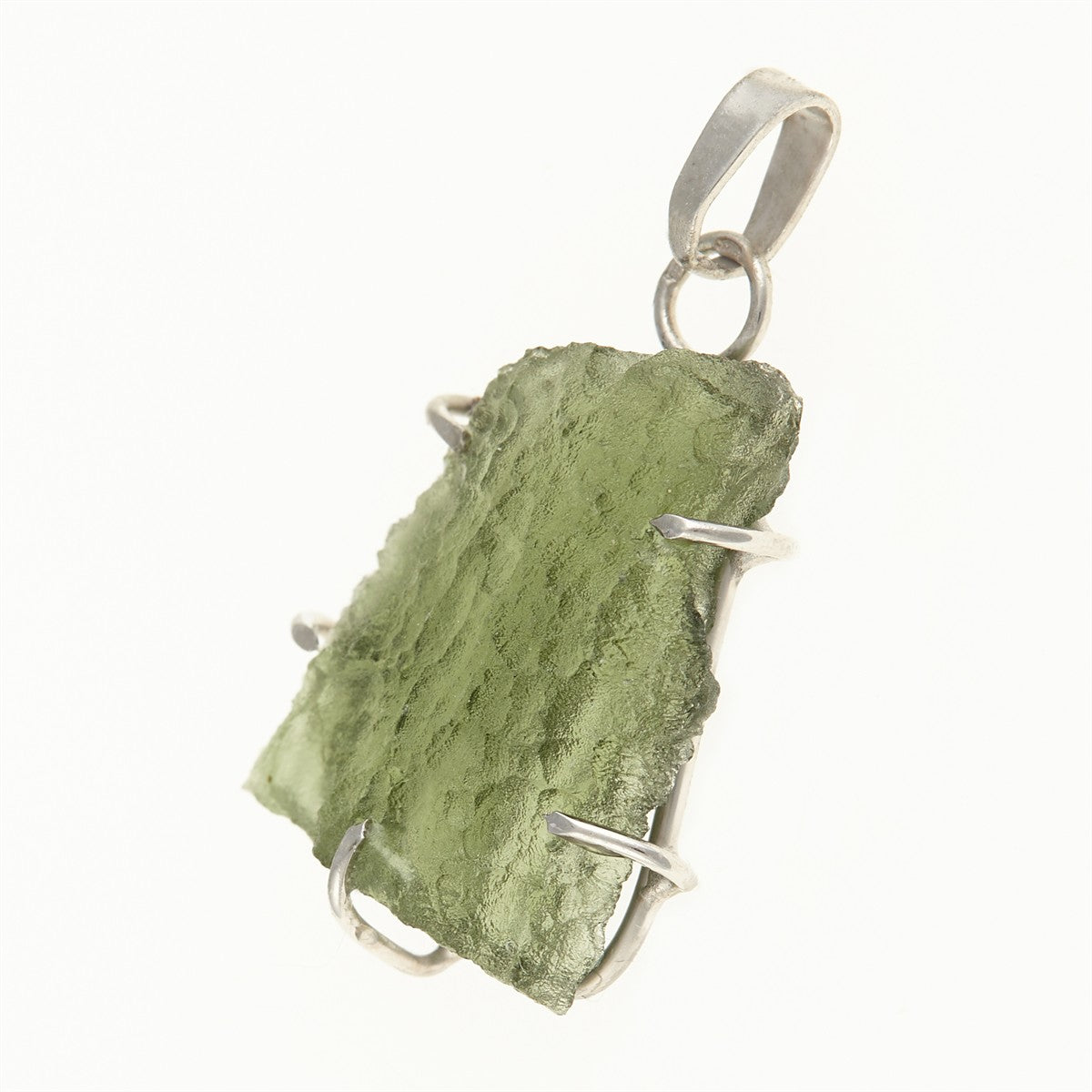 Silver pendant with a moldavite PL12580