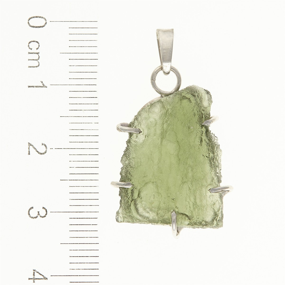 Silver pendant with a moldavite PL12580