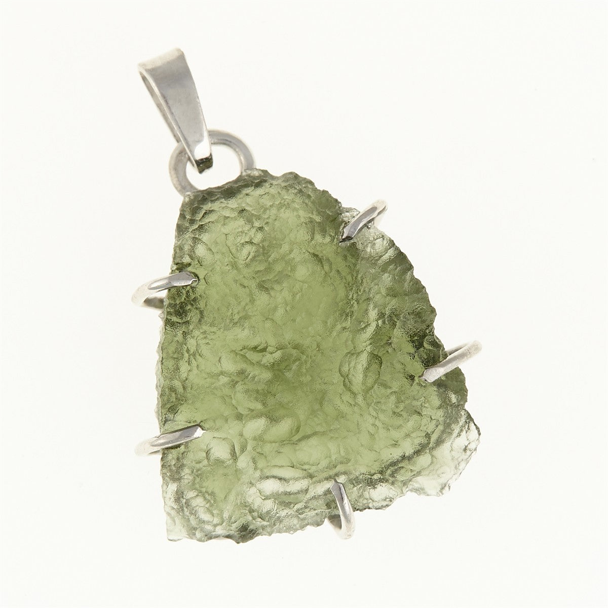 Silver pendant with a moldavite PL12581