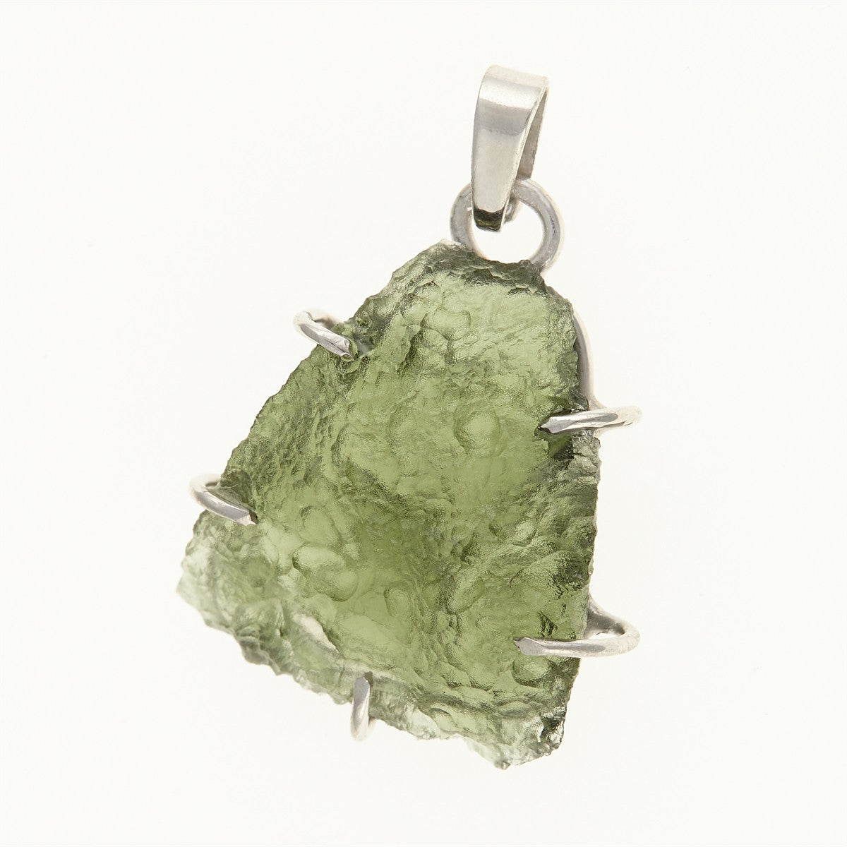 Silver pendant with a moldavite PL12581