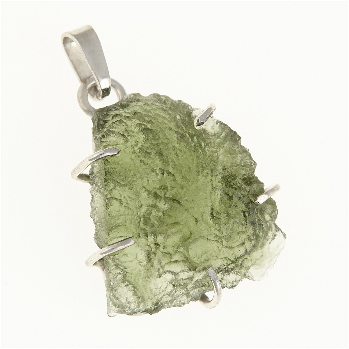 Silver pendant with a moldavite PL12581