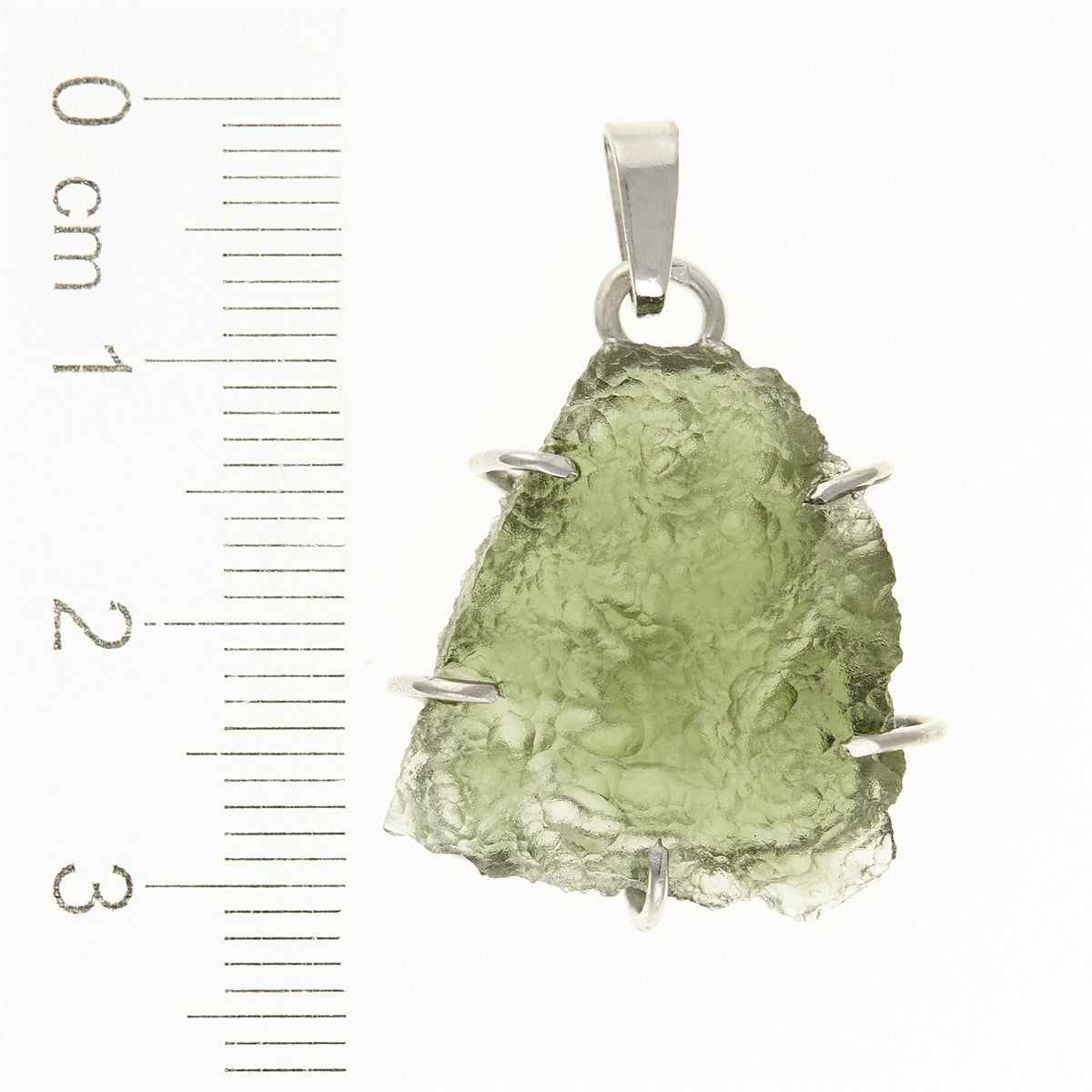 Silver pendant with a moldavite PL12581