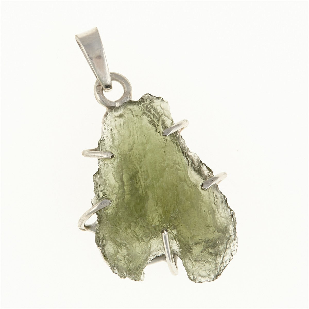 Silver pendant with a moldavite PL12585