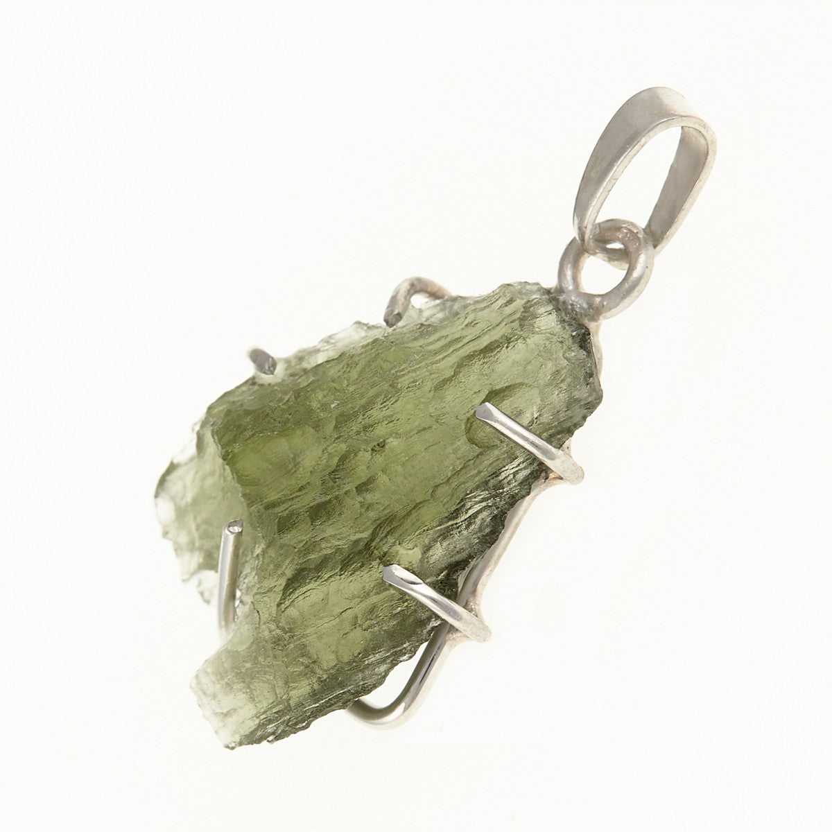 Silver pendant with a moldavite PL12585