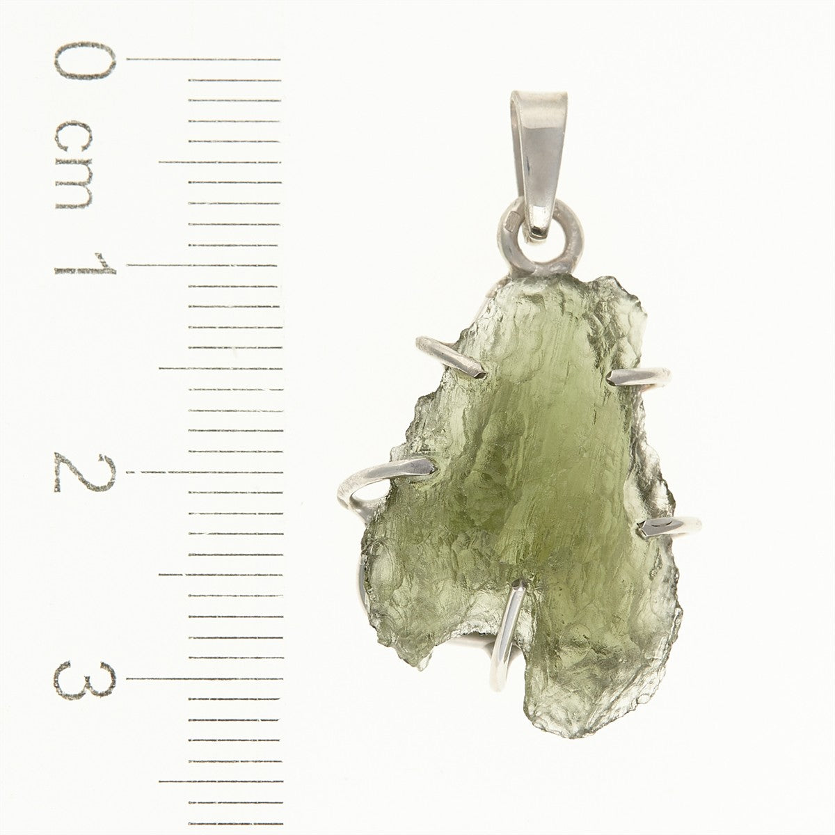 Silver pendant with a moldavite PL12585