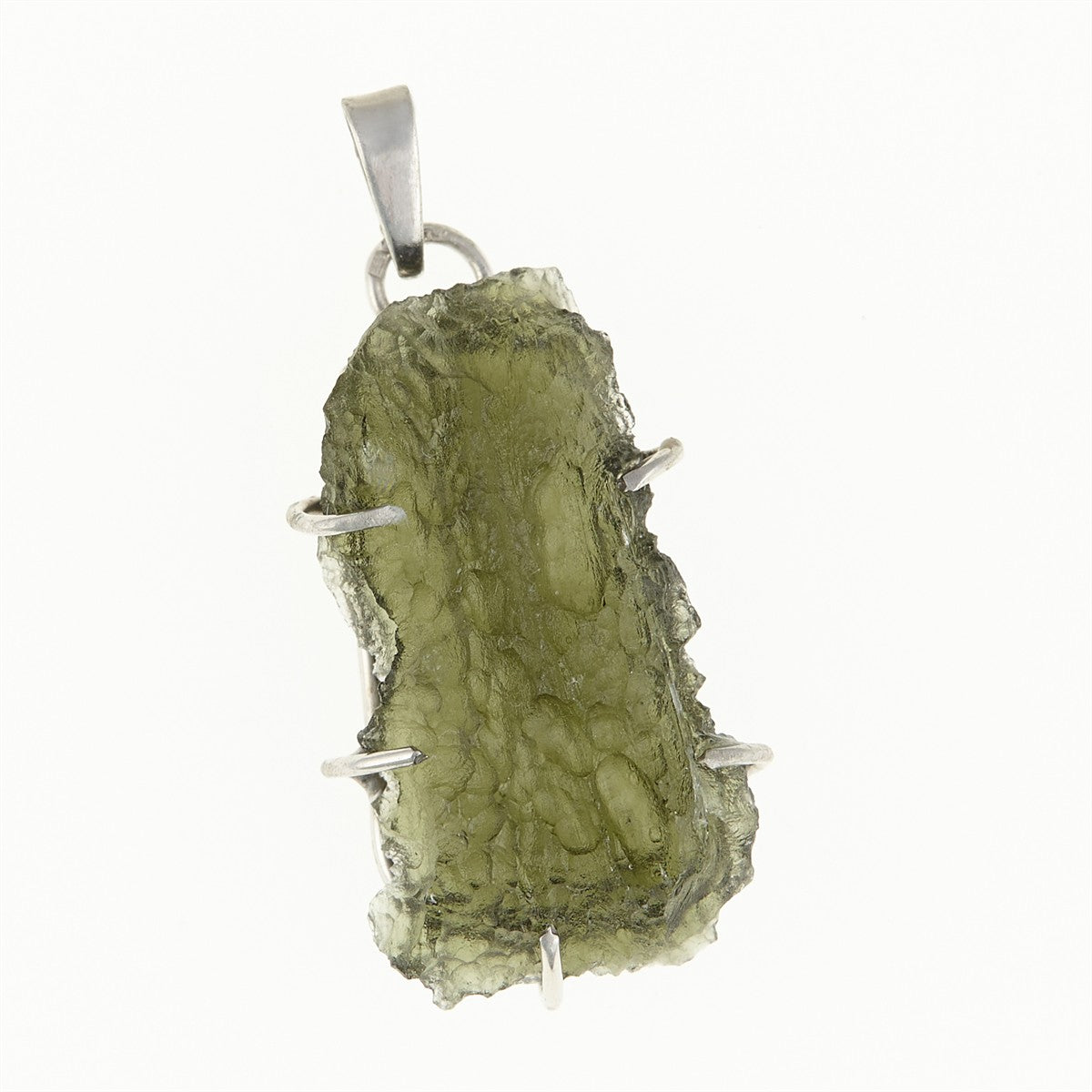 Silver pendant with a moldavite PL12588