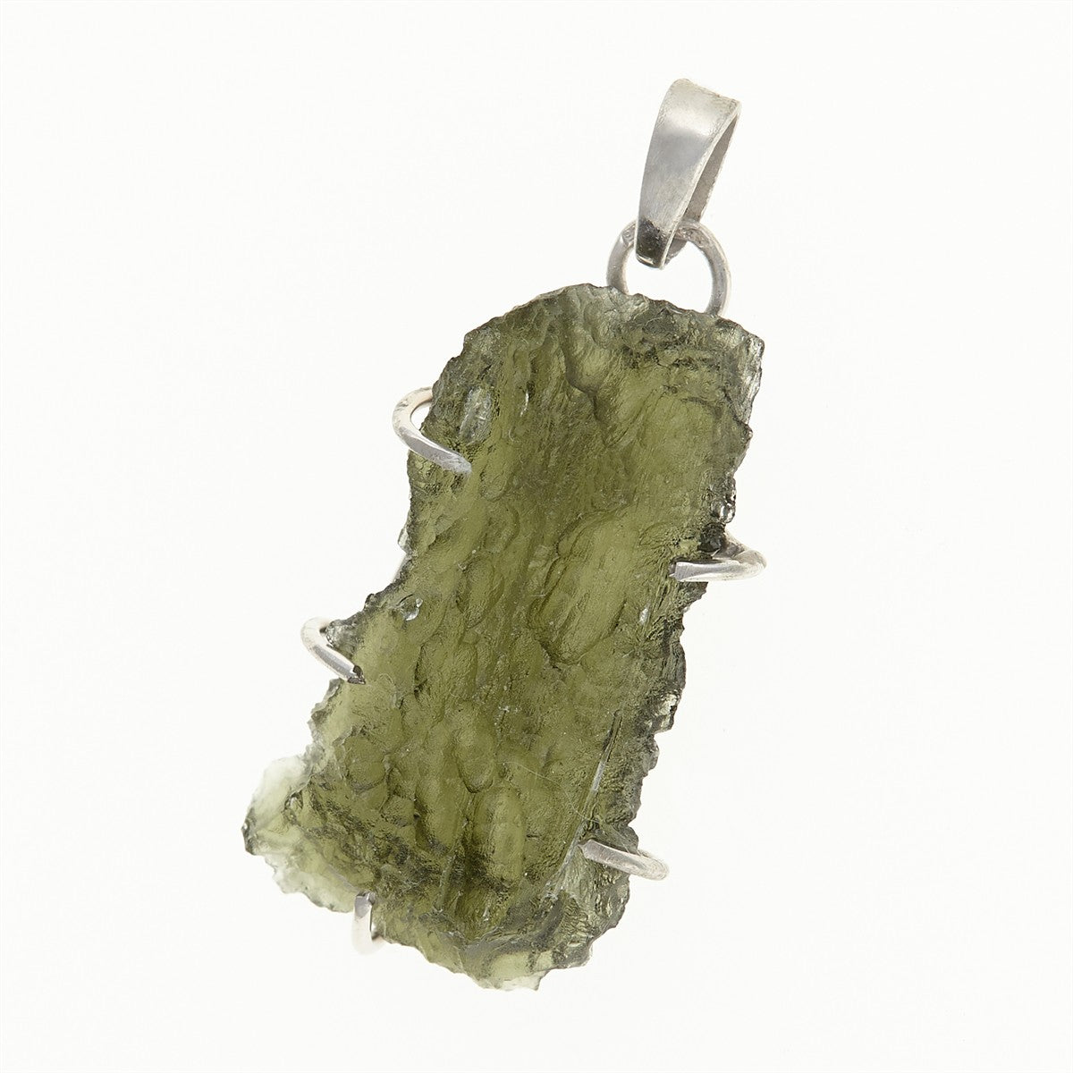 Silver pendant with a moldavite PL12588