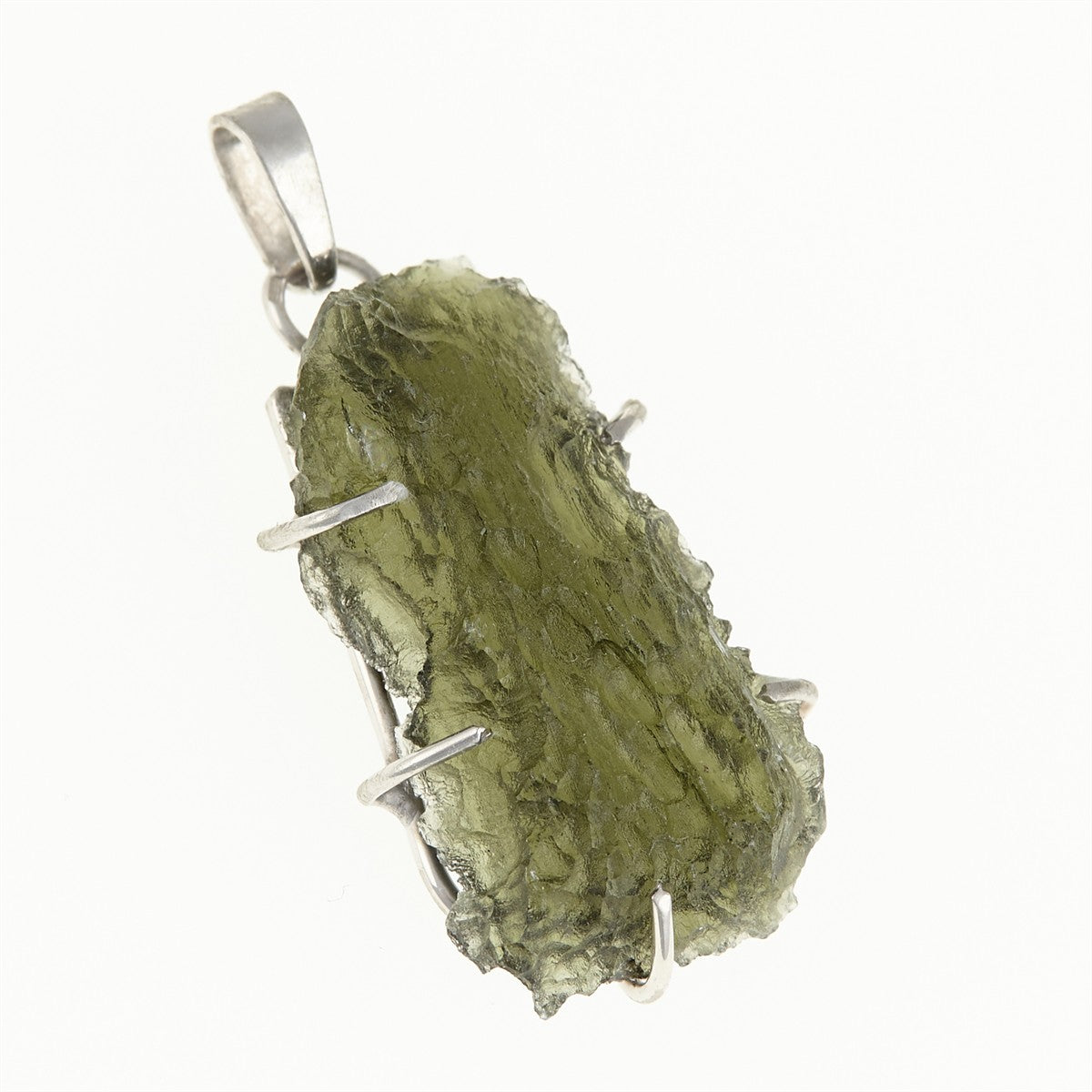 Silver pendant with a moldavite PL12588