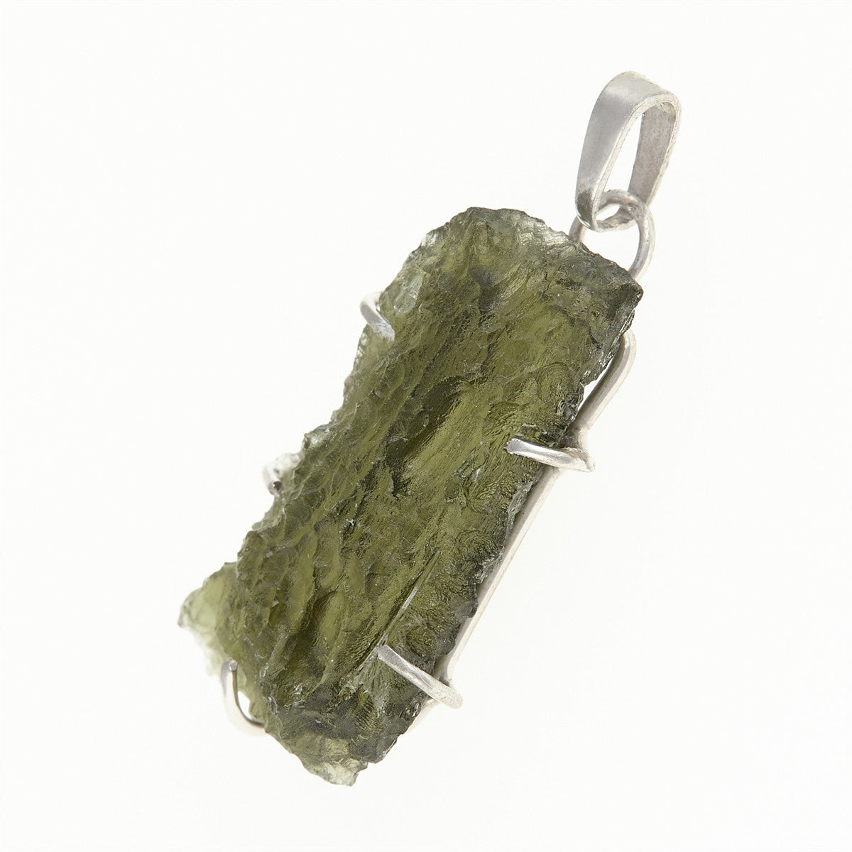 Silver pendant with a moldavite PL12588