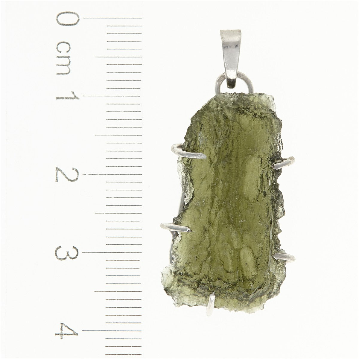 Silver pendant with a moldavite PL12588