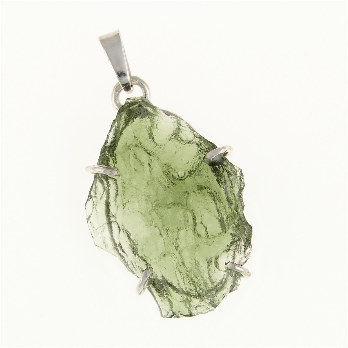Silver pendant with a moldavite PL12593
