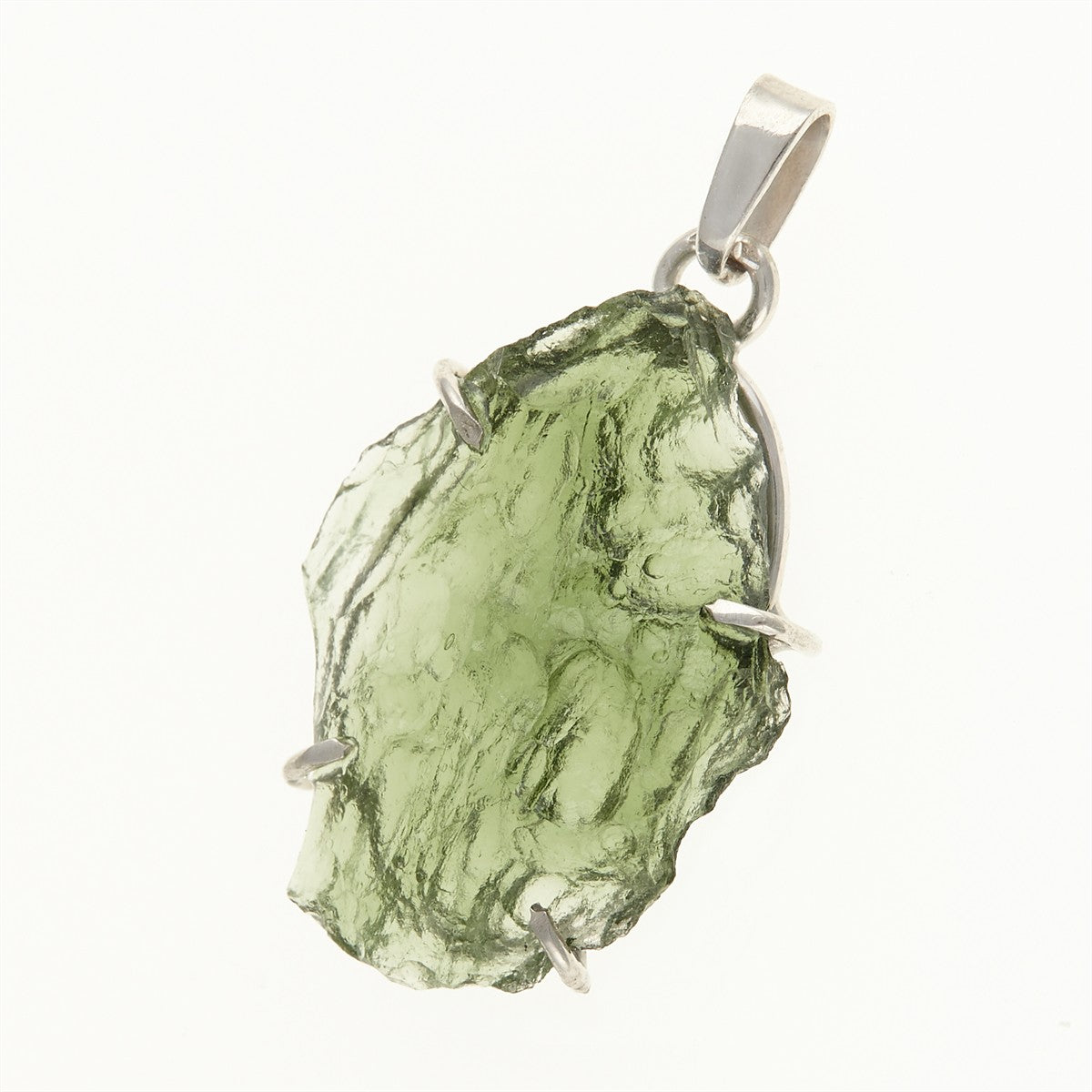 Silver pendant with a moldavite PL12593