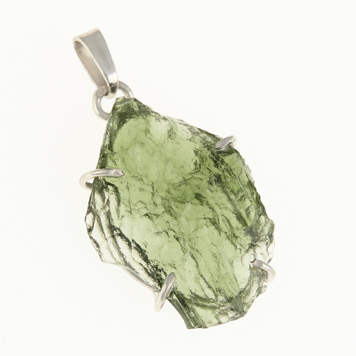 Silver pendant with a moldavite PL12593