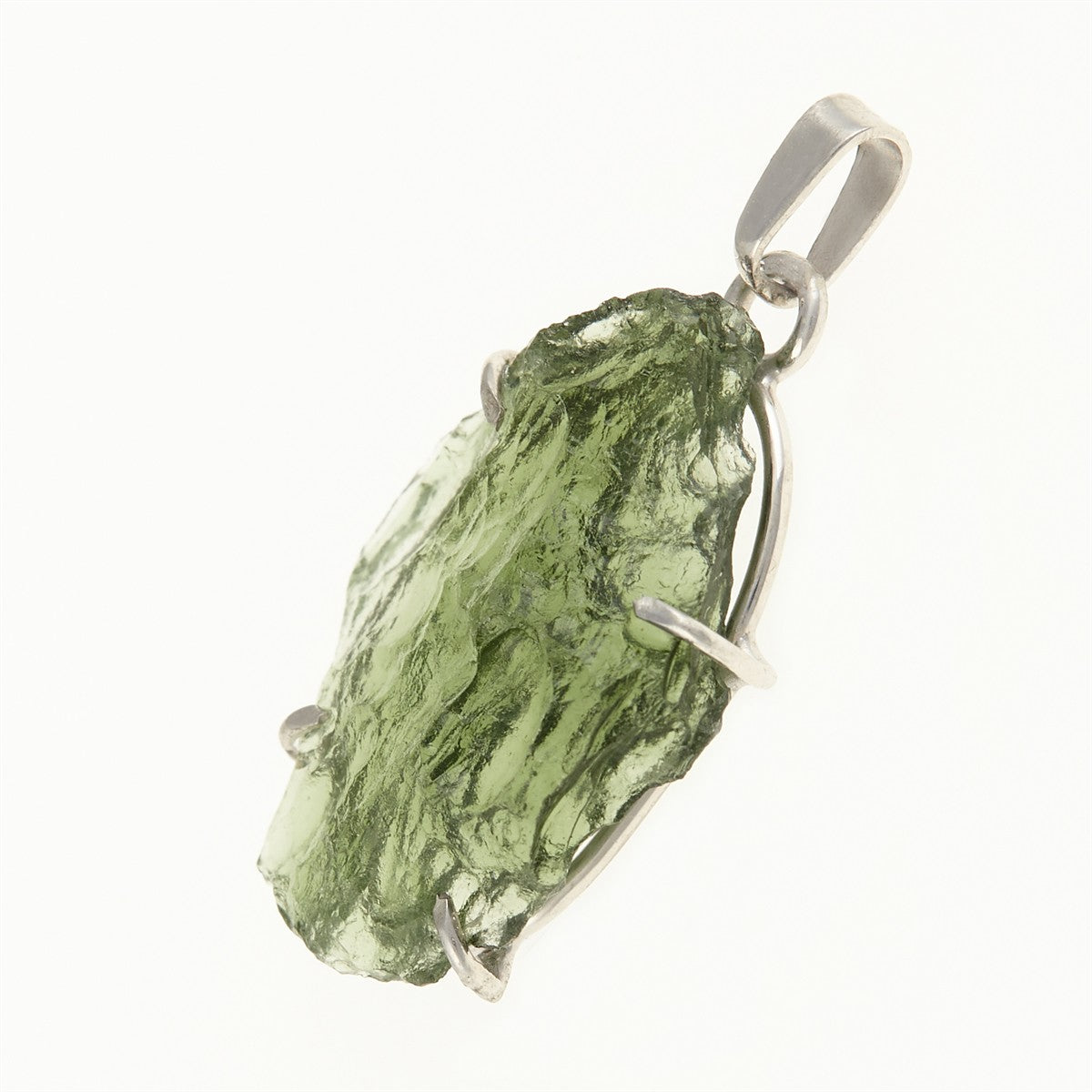 Silver pendant with a moldavite PL12593