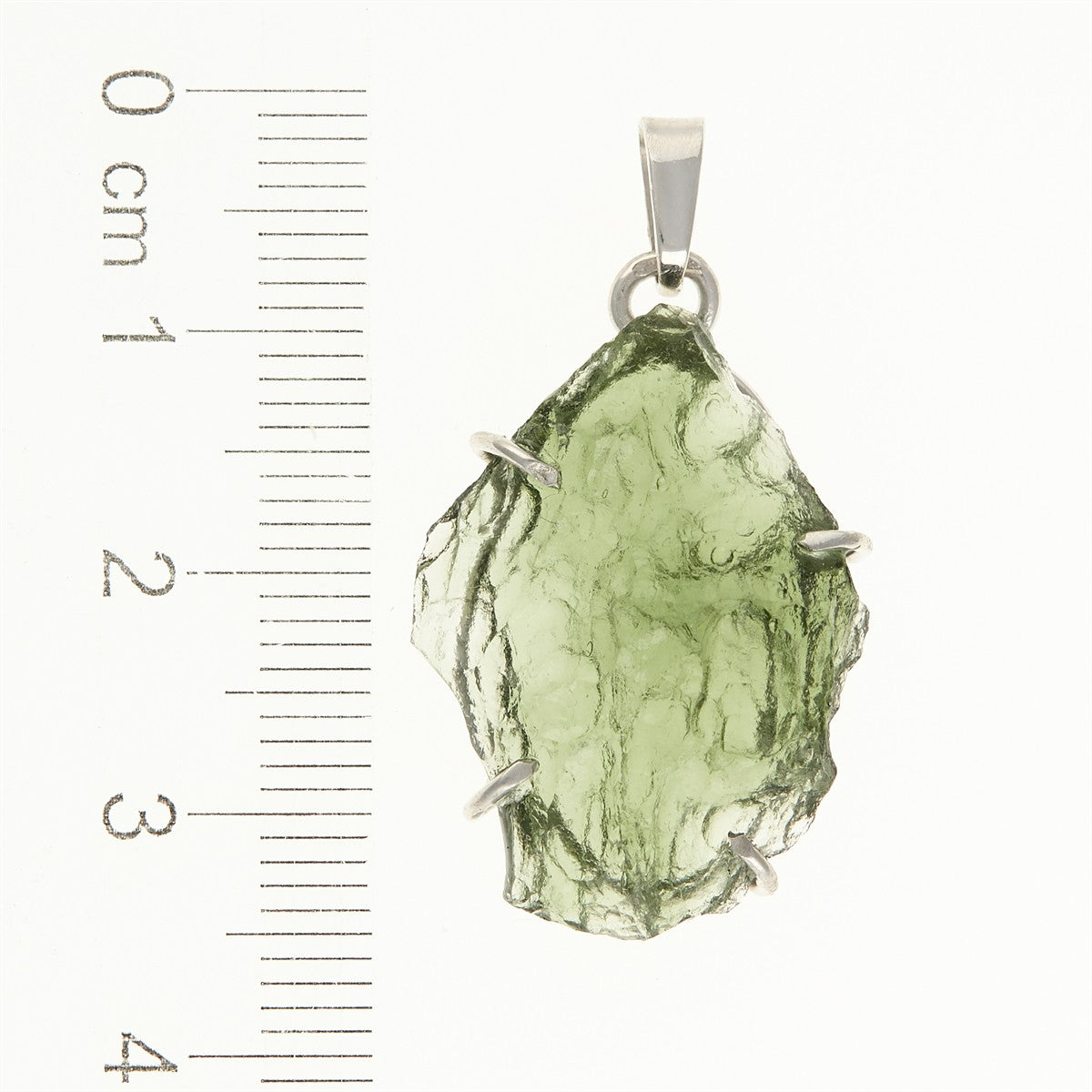Silver pendant with a moldavite PL12593