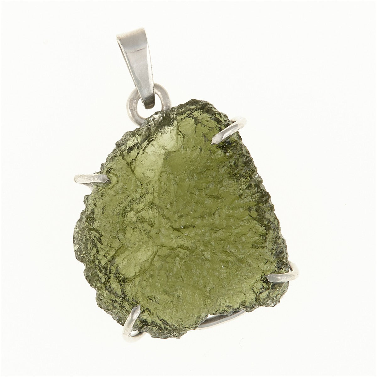 Silver pendant with a moldavite PL12595