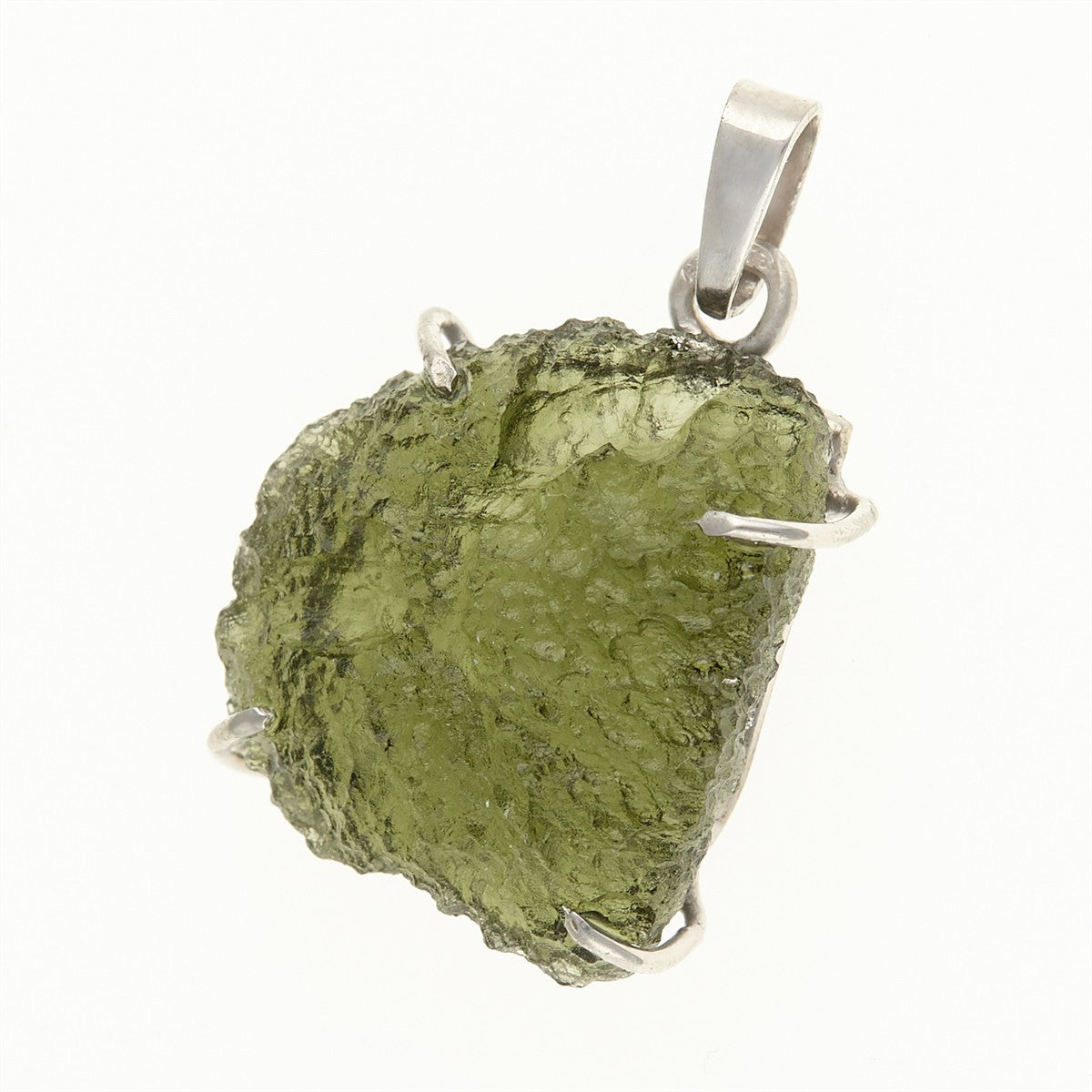 Silver pendant with a moldavite PL12595