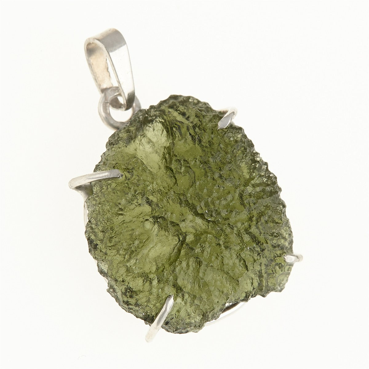 Silver pendant with a moldavite PL12595