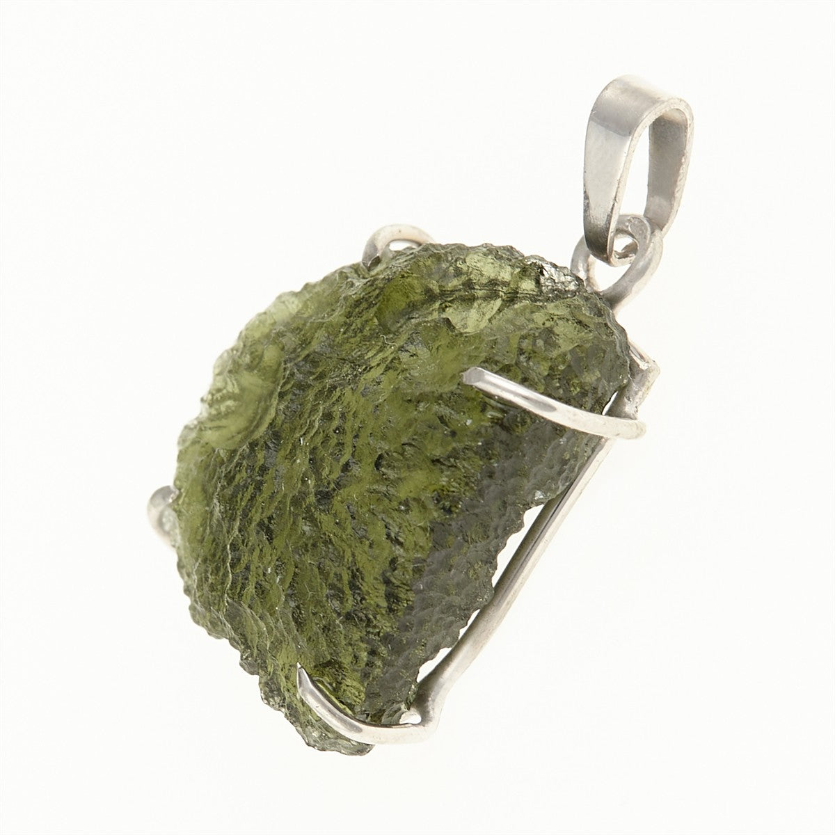 Silver pendant with a moldavite PL12595
