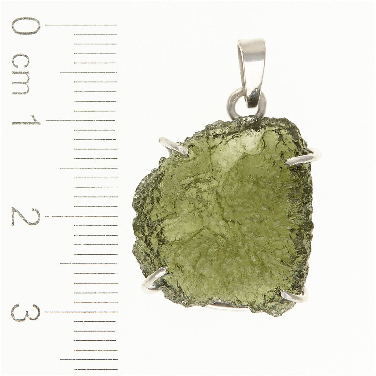 Silver pendant with a moldavite PL12595