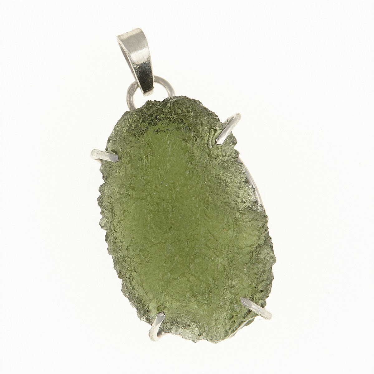 Silver pendant with a moldavite PL12597