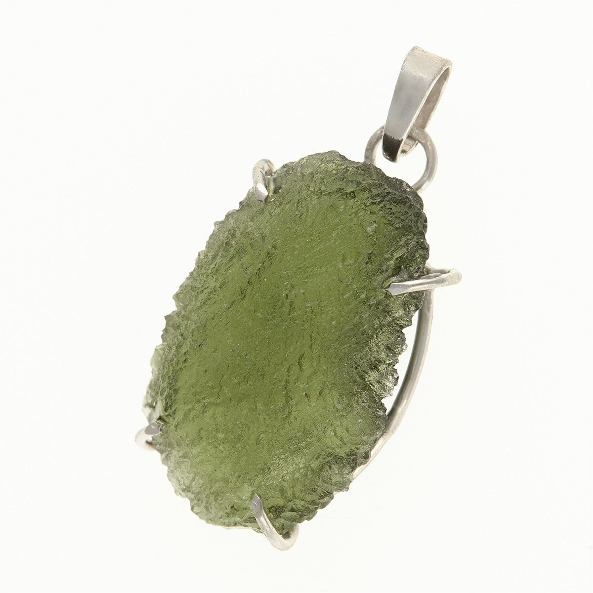Silver pendant with a moldavite PL12597