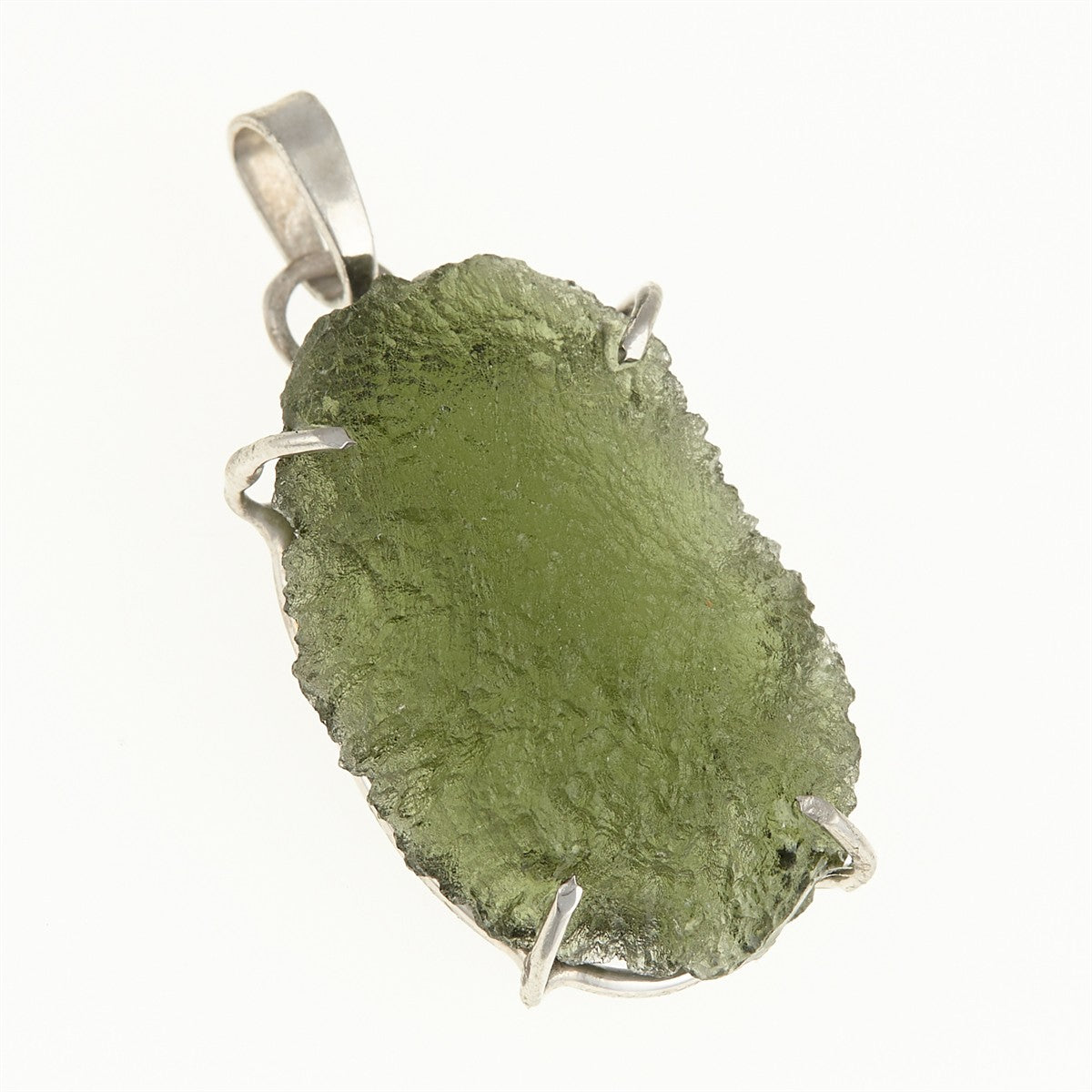 Silver pendant with a moldavite PL12597