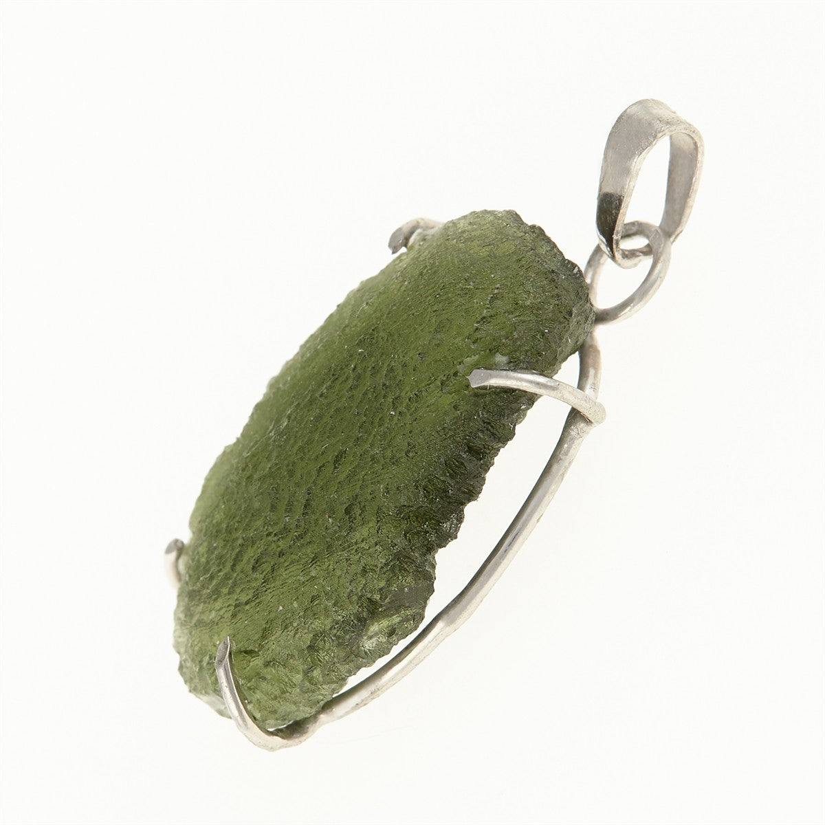 Silver pendant with a moldavite PL12597