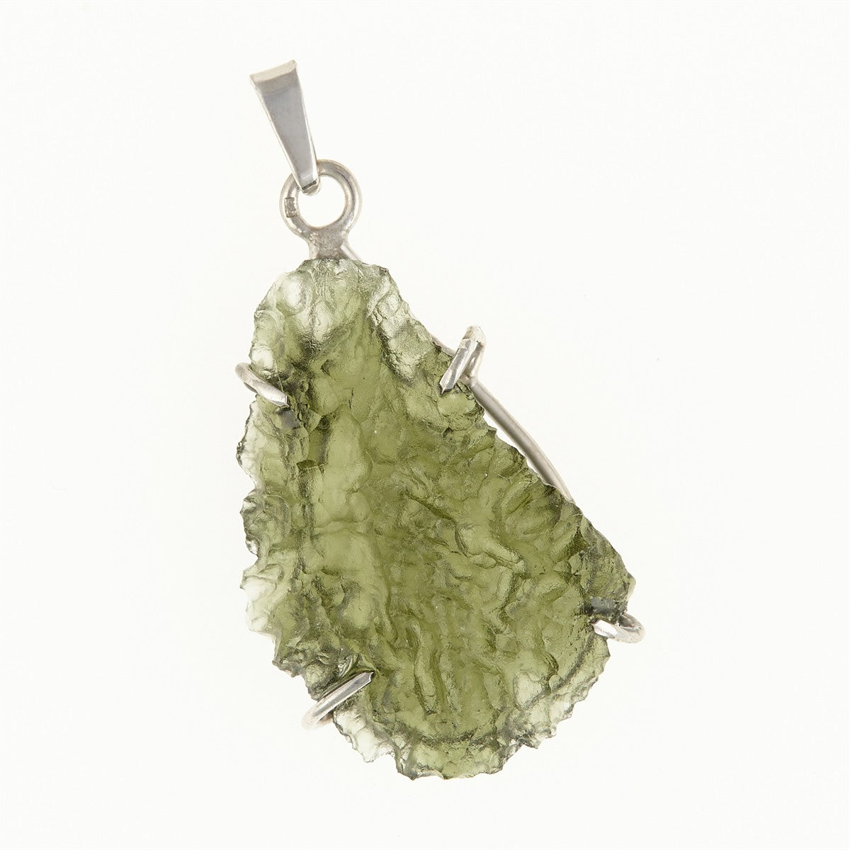 Silver pendant with a moldavite PL12601