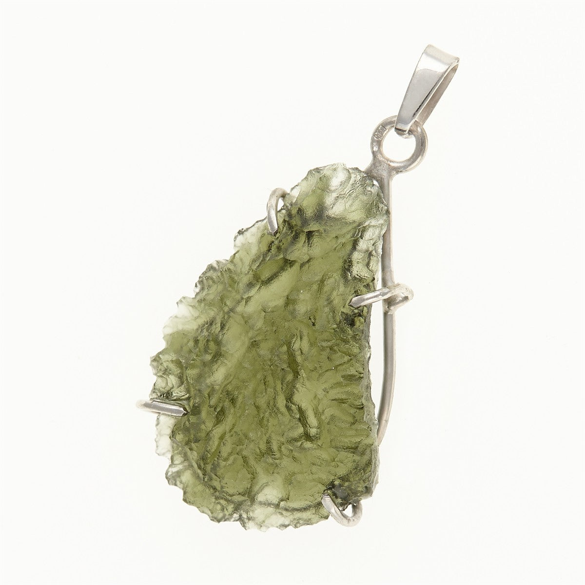 Silver pendant with a moldavite PL12601