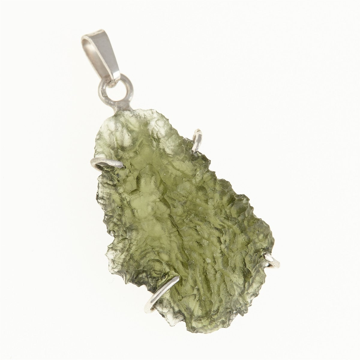 Silver pendant with a moldavite PL12601