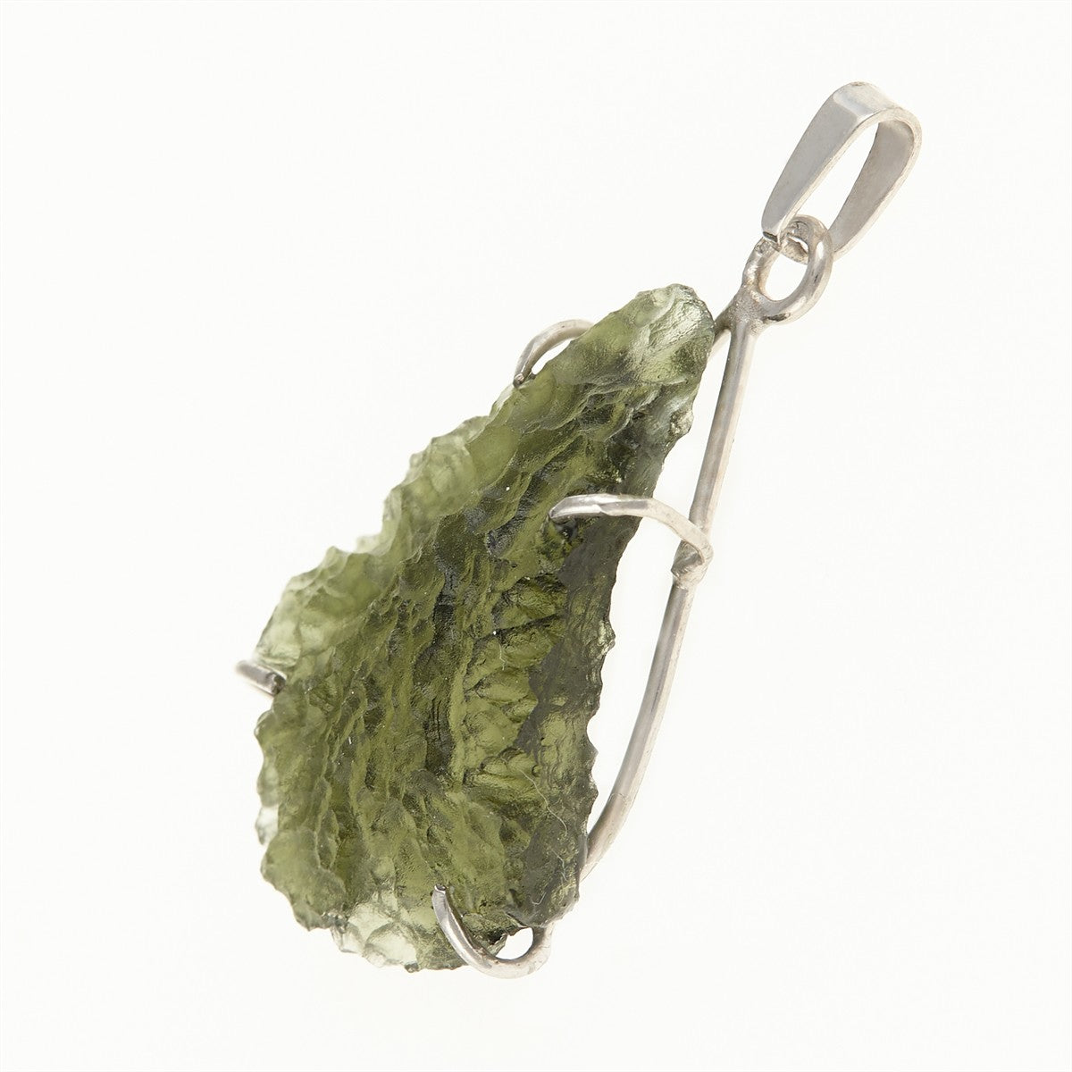 Silver pendant with a moldavite PL12601