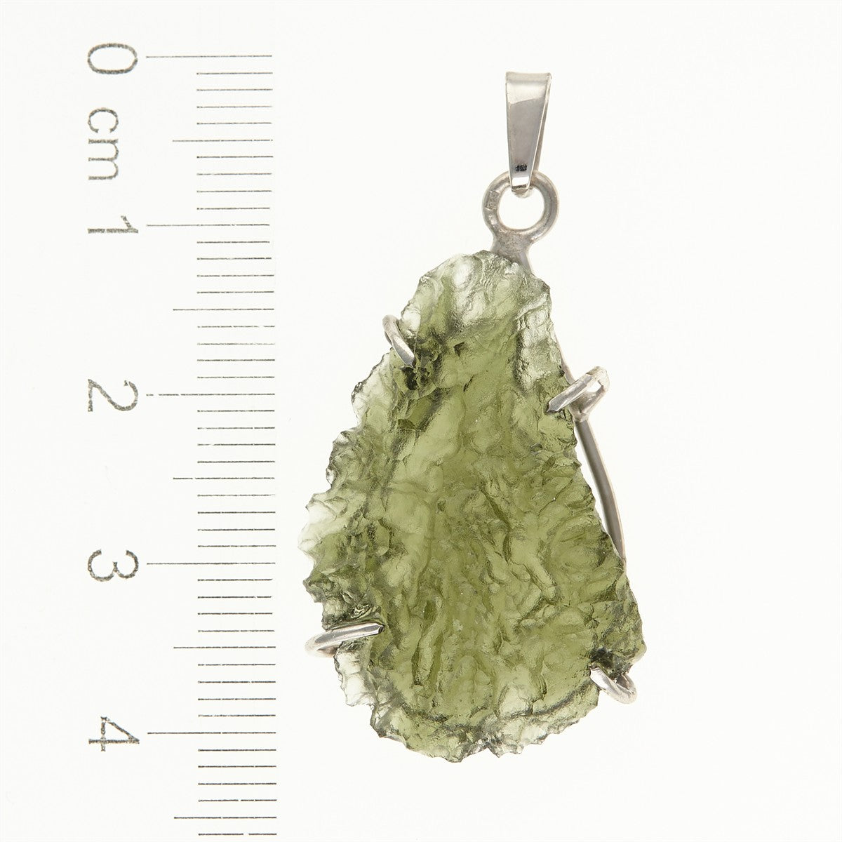 Silver pendant with a moldavite PL12601
