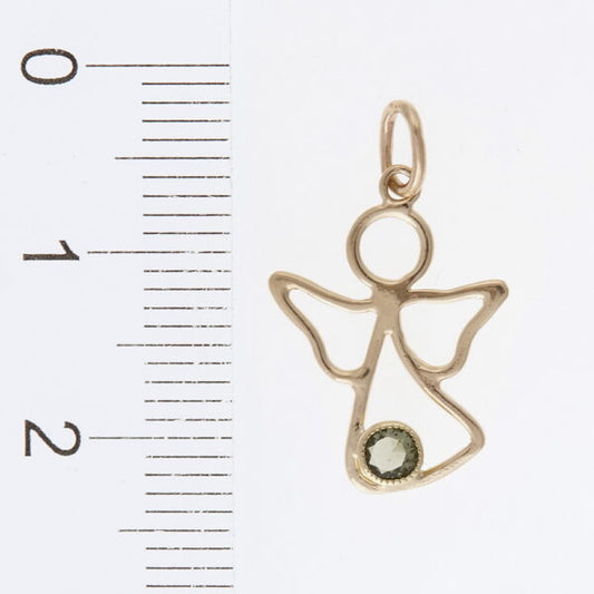 Pendente in oro con moldavite – angel 060