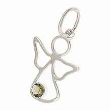 Golden pendant with moldavite – angel 062-1