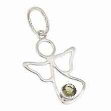 Golden pendant with moldavite – angel 062-1