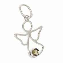 Golden pendant with moldavite – angel 062-1