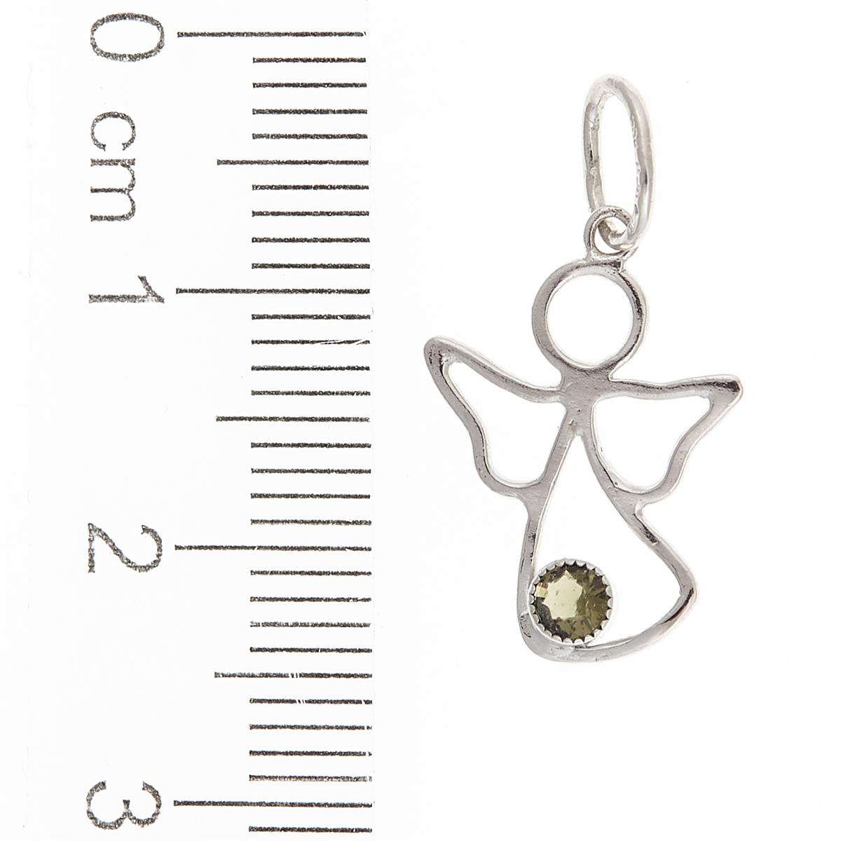 Golden pendant with moldavite – angel 062-1