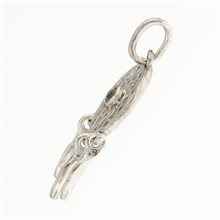 Silver pendant with moldavite - dream catcher 083