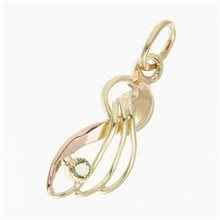 Golden pendant with moldavite 085