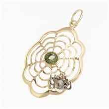 Golden pendant with moldavite - 086