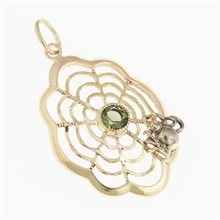 Golden pendant with moldavite - 086