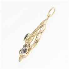 Golden pendant with moldavite - 086