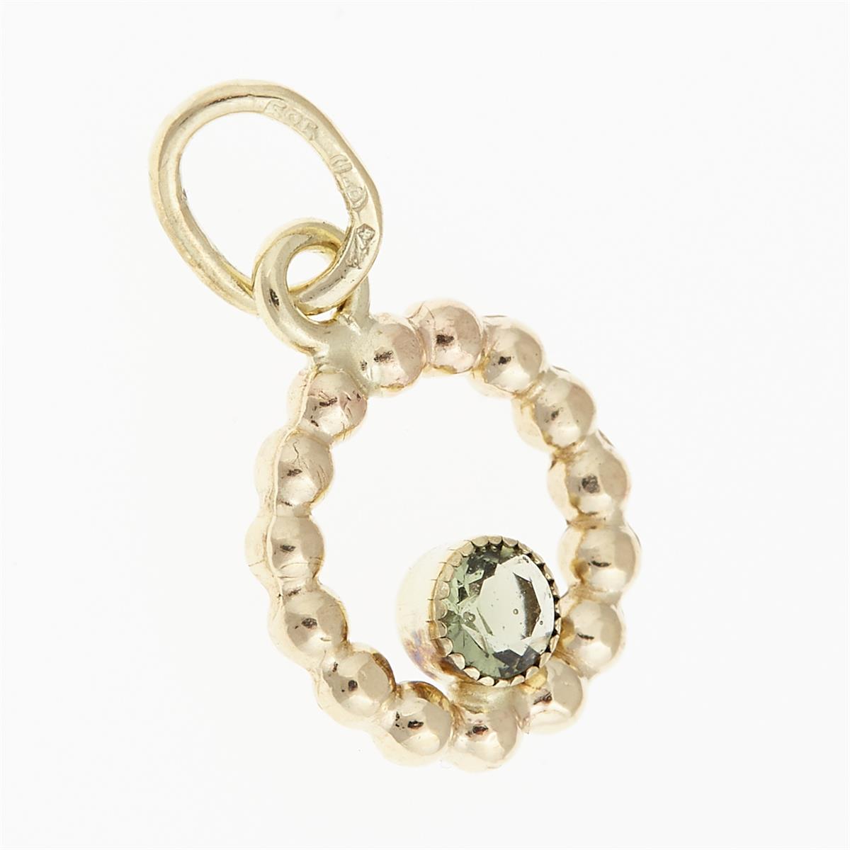 Golden pendant with moldavite 088
