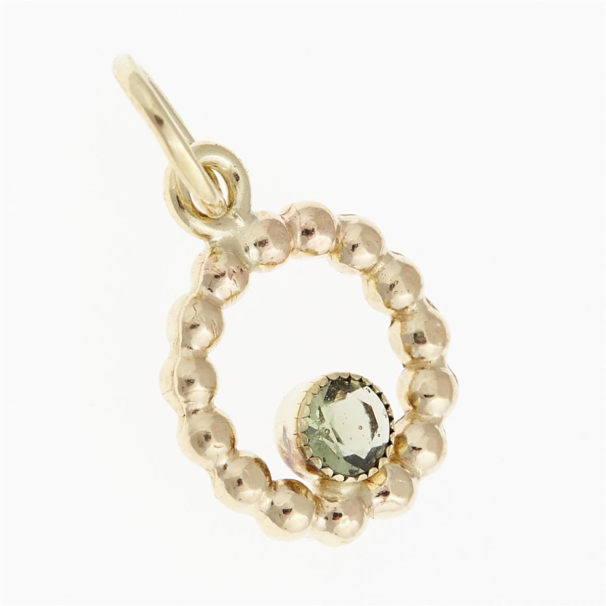 Golden pendant with moldavite 088