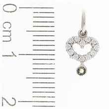 Golden pendant with moldavite and ziconia – heart 090